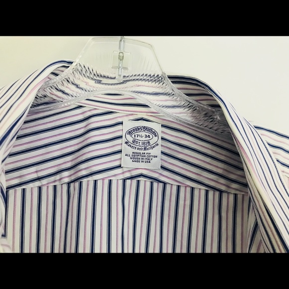 BROOKS BROTHERS LONG SLEEVE DRESS SHIRT 17.5 34 - Picture 3 of 7
